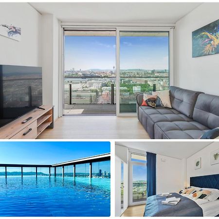 Luxury Penthouse I Rooftop Pool I Self Check-In Виена Екстериор снимка